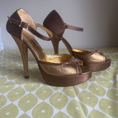 Vintage Terry de Havilland Bronze Stilettos Size 39