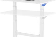Standing Desk with Wheels, Pneumatic Height Adjustable Desk, Overbed Table, Mobile Workstation Laptop Rolling Computer for Home Office, 80x50 cm White