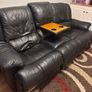 3 Seat Reclining Sofa-Black Leather Image 2