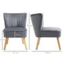 Modern Accent Chair, Fabric Living Room Chair with Rubber Wood Legs and Thick Padding, Grey Image 2