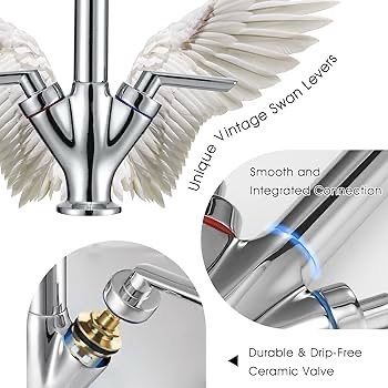 NEW SALE | Kitchen Sink Mixer Taps Monobloc Swivel Spout Chrome Brass Dual Lever with Hoses