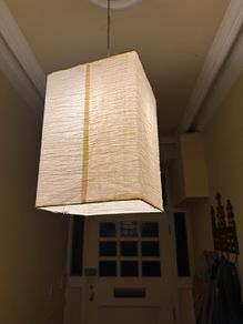 Square textured paper pendant light shade
