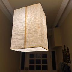 Square textured paper pendant light shade