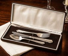Mid-Century Vintage Children's Cutlery Set EPNS A1 Sheffield England  Original Presentation Box