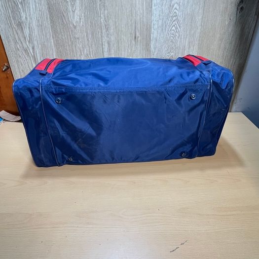 Adidas Duffle Bag - Blue Red Gym Travel Sports - Spell Out - 90s