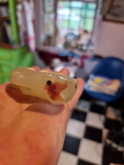 Hand-carved marble/alabaster turtle ashtray or ornament