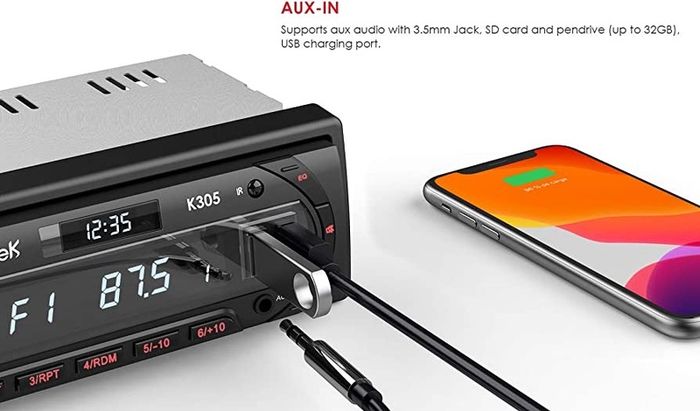 RDS Hands-free Calling Car Radio Bluetooth 5.0, 7 LED Colors Car Stereo & Clock, 4X60W FM Radio USB/AUX in/MP3/FLAC/WMA/WAV/SD/AM MP3 Player Wireless Remote Control, 30 Radio Stations,1 DIN (FREE POSTAGE)