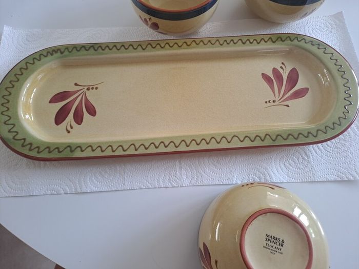 M&S Tuscany Pottery Chips & Dips Set - Perfect Condition