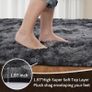Lemon Rugs Living Room 160x230cm, Grey Area Rugs for Bedroom, Washable Anti Slip Extra Large Shaggy Soft Rug Fluffy Modern Floor Carpets Mat Beside Carpet for Kids Living Room Image 3
