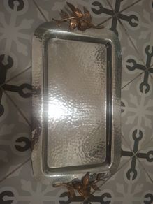 Large silver tone tray