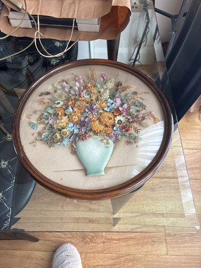 Antique /vintage pot pourri framed