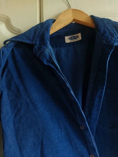 Vintage Royal Cobalt Blue Corduroy Shirt / Unisex SIZE M