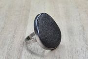 Maine Island Rocks Sterling Silver Beach Pebble Statement Ring STER Size P / 18.1mm