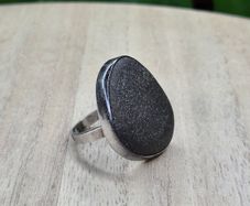 Maine Island Rocks Sterling Silver Beach Pebble Statement Ring STER Size P / 18.1mm