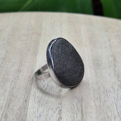 Maine Island Rocks Sterling Silver Beach Pebble Statement Ring STER Size P / 18.1mm