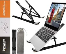 MULTIPLE COLOURS AVAILABLE Extra Strong Adjustable Laptop Stand Riser Laptop Holder for Desk Air-Ventilation Notebook Mount, Compatible with MacBook Air, Pro, Del