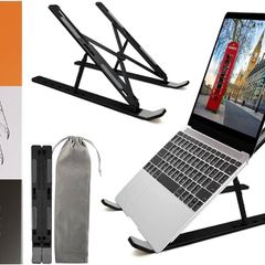 MULTIPLE COLOURS AVAILABLE Extra Strong Adjustable Laptop Stand Riser Laptop Holder for Desk Air-Ventilation Notebook Mount, Compatible with MacBook Air, Pro, Del