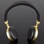 Metallic Bluetooth Headphones Gold Image 2