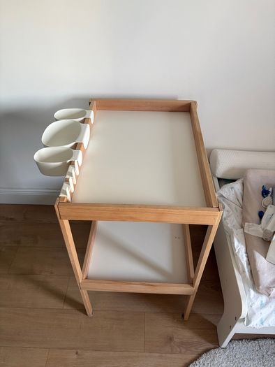 baby cot, mattress and changing table IKEA