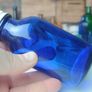 457 - Set of Three Beautiful Vintage Glass Decorative Collectible Bottles - Amber Eire Bovril, Cobalt Blue Magnesia and Turquoise Science Cream Image 6