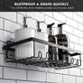 Shower Caddy Black - Bathroom Shelves Organiser No Drilling Adhesive Bathroom Shelf Wall Mounted, Rustproof Stainless Steel Shower Storage Shelves Rack for Shampoo Conditioner, 3 Pack Image 6
