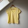 Polo Ralph Lauren Womens V Neck T Shirt Classic Short Sleeve Yellow Image 3