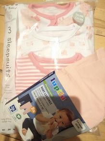 Sleepsuits and leggings bundle brand new in pack organic cotton