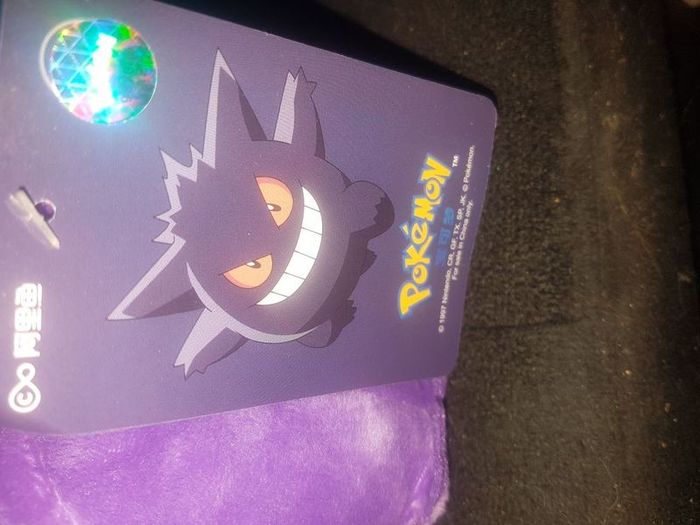 Pokemon Official Gengar 22cm tag holo sticker plush stuffed toy
