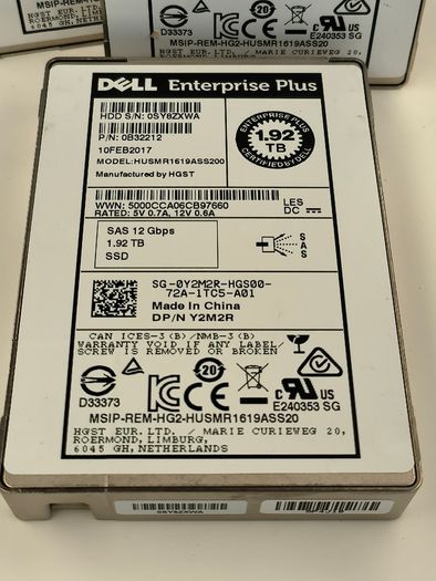 Dell Enterprise Plus 1.92tb Sas 12gbps Ssd Husmr1619ass200 P/n: 0b32212/ Tested