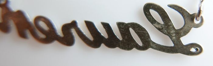Vintage 925 Sterling Silver Lauren name Necklace