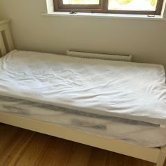 Single bed frame cream