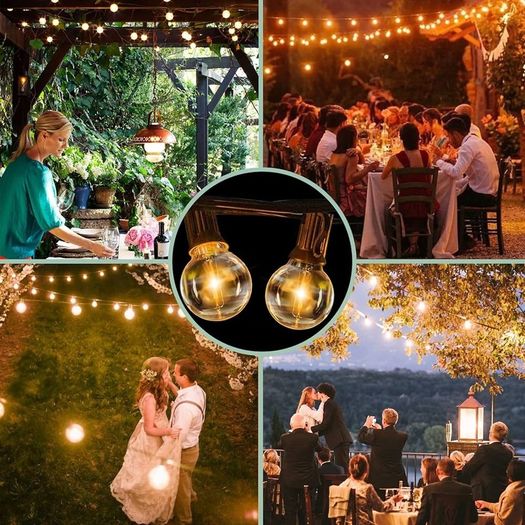 MASSIVE SALE Outdoor LED String Lights 36.5M/120FT, G40 Globe Patio Lights Energy Saving with 62 Bulbs(2 Spare), Waterproof Shatterproof Hanging Connectable Festoon Lights for Outside Garden Backyard MULTIPLE SIZES AVAILABLE