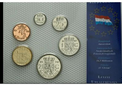 Netherlands uncirculated coin set various dates sealed 5 cent to 5 gulden
