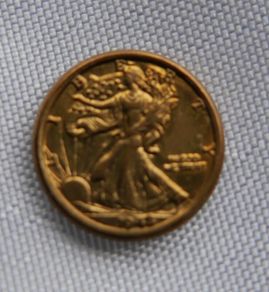 US 20 Miniature 24K Gold Plated Token Saint Gaudens.