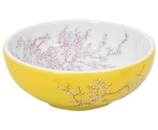 Countertop Basin White and Yellow Round 41x14 cm Ceramic