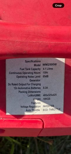 Wiseman 2500W Inverter Generator