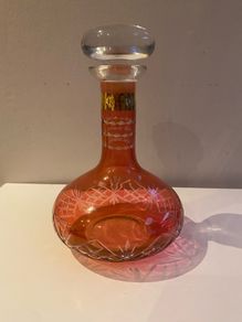 Early 20th Century cut cranberry glass decanter