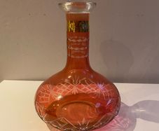 Early 20th Century cut cranberry glass decanter