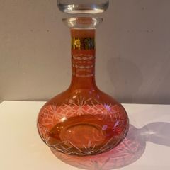 Early 20th Century cut cranberry glass decanter