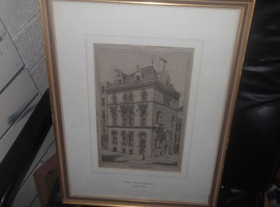 a antique engraving of crown life office dublin  1873