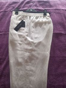 Brand New White Linen Cropped Trousers