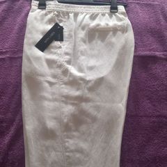 Brand New White Linen Cropped Trousers