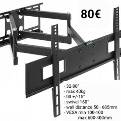 Tv Wall Bracket Tilt Swivel Long Arm 32"- 80"