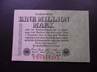 Germany. Reichsbanknote. 1 Million Mark (9.8.1923) Nice Condition!