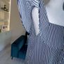 Brand-new Navy & White Stripped Cold Shoulder Ladies Top from Dunnes Stores Image 6