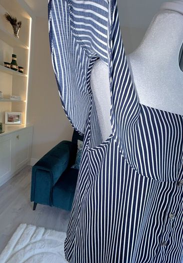 Brand-new Navy & White Stripped Cold Shoulder Ladies Top from Dunnes Stores