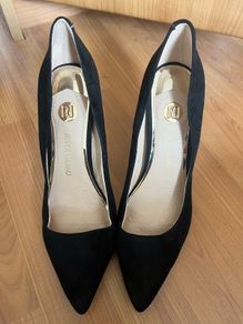 River Island black suede stilettos