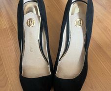 River Island black suede stilettos