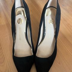 River Island black suede stilettos