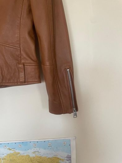 Mango gourges genuine leather jacket